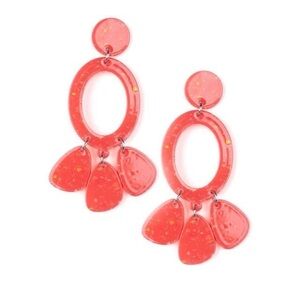 Sparkling Shores Orange Acrylic Post Earrings